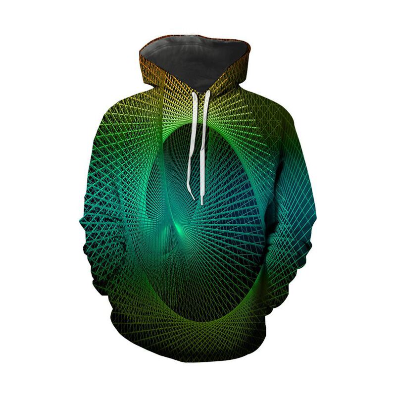 2022 Spring and Autumn Cross-border Trend Cool Color 3D Digital Printing Casual Hooded Pullover Fashion Animation Top