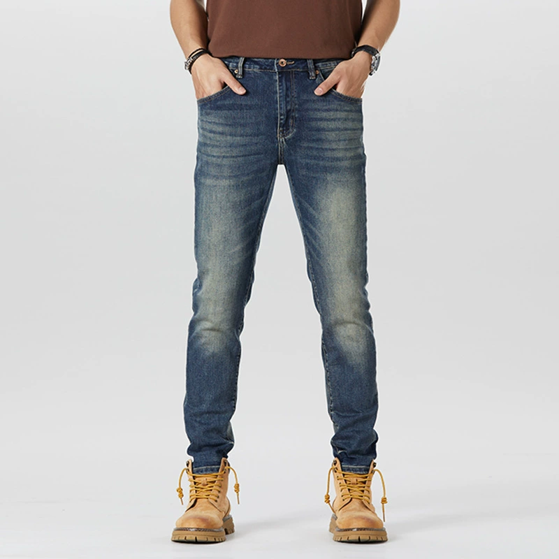 Осенний ретро тренд джинсы, повседневные брюки, американский стиль, slim fit