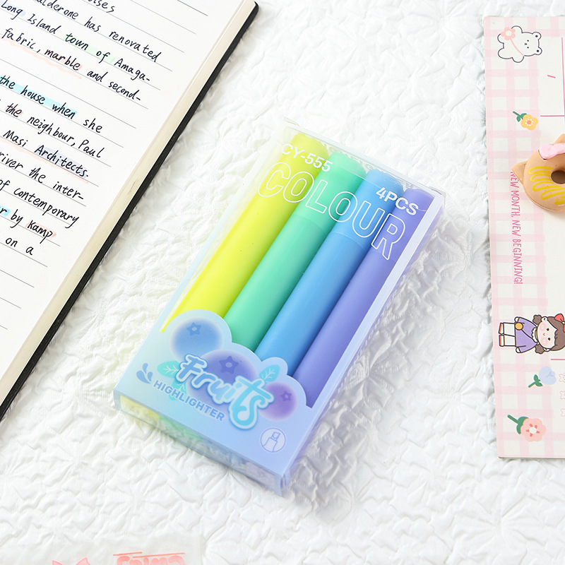 Nuevo resaltador de color caramelo, protector para los ojos de los estudiantes, marcador de marcado en el aula, bolígrafo de mano de color, marcador fresco pequeño
