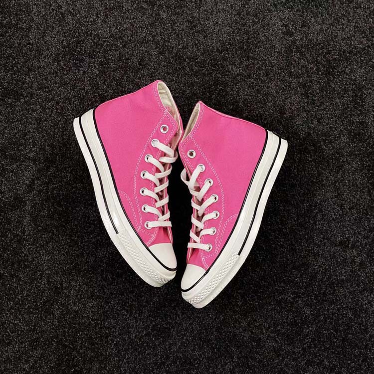 1970S Fluorescent Green-Gray, Dark Blue, Pink, Light Blue High-Top and Low-Top Canvas Shoes for Men and Women