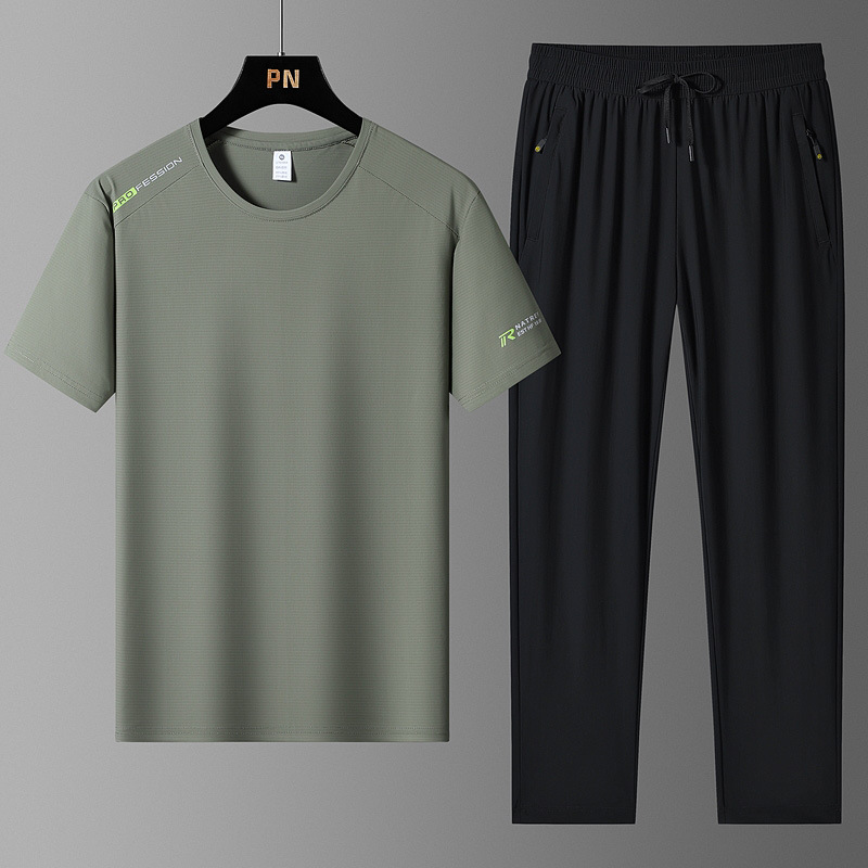 2025 camiseta de hielo de manga corta de tamaño grande hombre rápido secado manga corta de hielo de manga larga de dos piezas fabricantes al por mayor