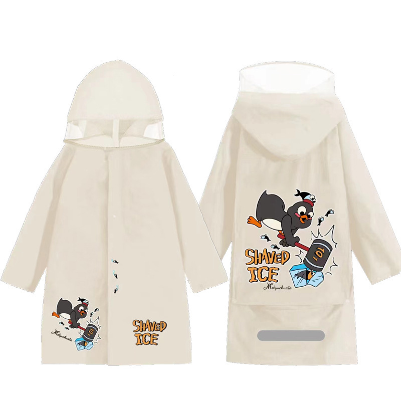 Wholesale Thickened Extra Large Full Body Waterproof Maillard Poncho with Schoolbag Bits for Primary and Secondary School Students