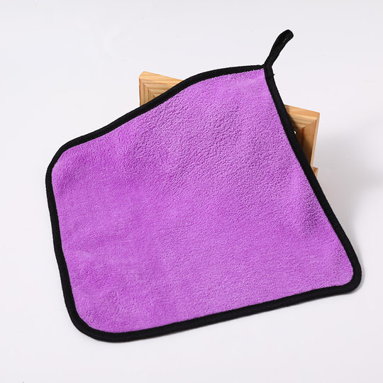 Double-sided coral fleece towel multifunctional cleaning cloth is not easy to shed hair thick absorbent car towel can be made LOGO