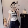 挂脖新款短袖辣妹t恤