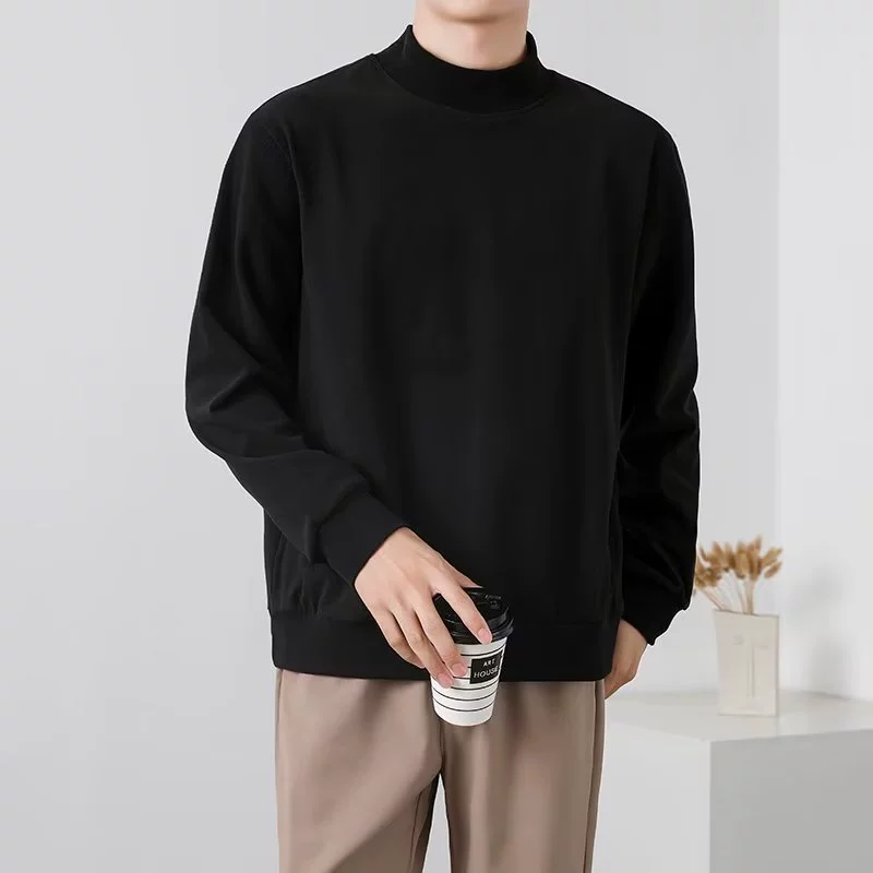 Демисезонный двусторонний теплый комфортный цветной лонгслив, 2022, высокий воротник, корейский стиль