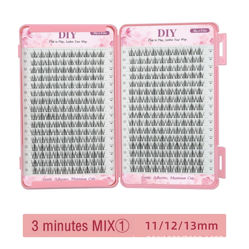 Fábrica de Amazon Europa y Estados Unidos falsas pestañas gruesas curvas 32 líneas de extensión diagonal de gran capacidad conjunto de injerto de pestañas libro