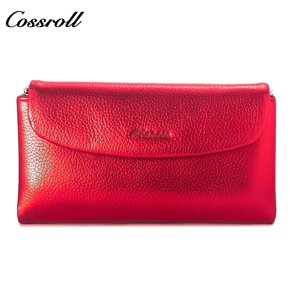 Cross-Border Long Genuine Leather Wallet Top Grain Cowhide Women's Luxury Glossy Clutch New Long Wallet For Women - Thumbnail 5