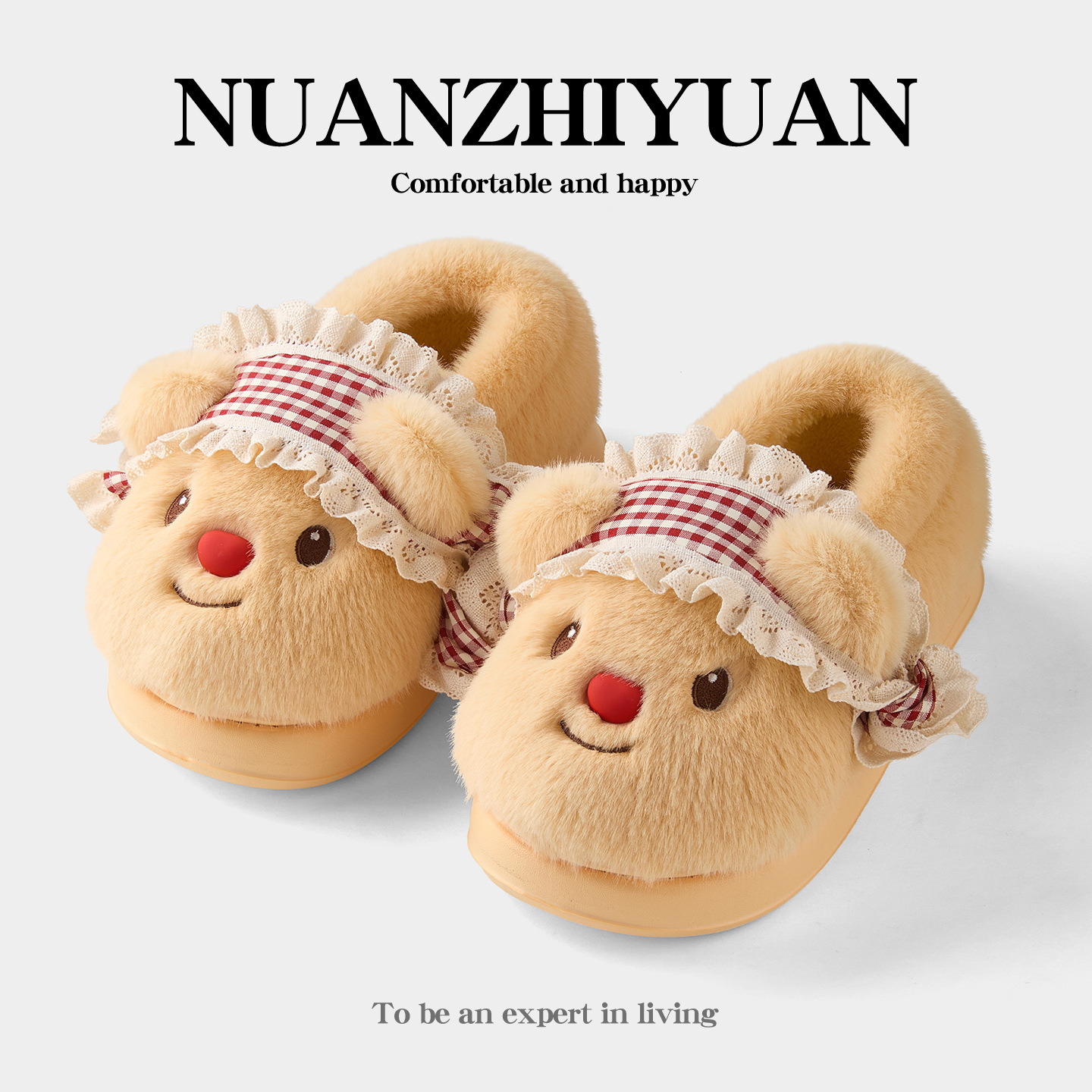 Zapatillas de algodón de oso para mujeres otoño y invierno nuevos interiores hogares de pelusa de fondo grueso calentamiento de algodón zapatillas de algodón damas al por mayor