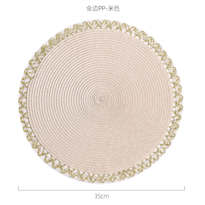 Phnom Penh tejido almohadilla de comedor americana almohadilla de comedor occidental almohadilla de decoración doméstica almohadilla de decoración modelo de habitación de lujo ligero platos PP almohadilla de platos