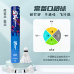 南极风蓝风羽毛球风系列飞行稳定手感轻盈鸭毛比赛训练俱乐部球