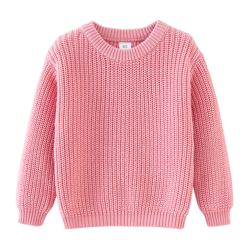 Comercio exterior transfronterizo primavera y otoño algodón niños cuello redondo Jersey niños sueltos niñas bebé de punto camisa de fondo