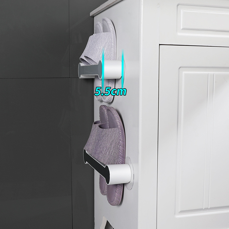 Estante para zapatillas, estante de almacenamiento para lavabo de baño, estante de pared para baño, toallero, tipo ventosa sin taladro.