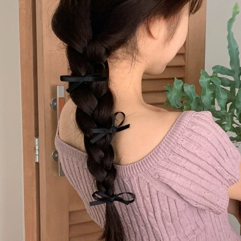 Three Pack Fabric Bow Hairpin Simple Texture Duckbill Clip Gentle All-match Simple Hair Clip Hair Accessories New Style_voghion.com