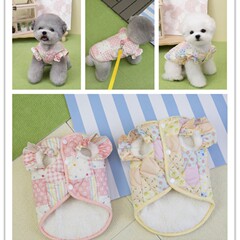 宠物衣服狗猫服装批发宠物厂家小型犬小狗衣服25碎花飞袖棉背心