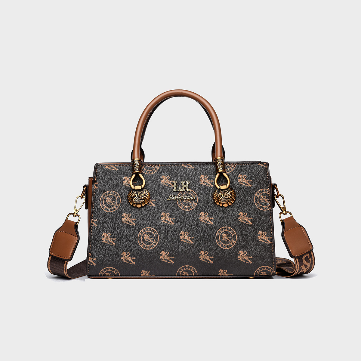 2024 invierno nuevo estilo de transmisión en vivo retrógrado impresión bolso especial de moda de gran capacidad bolso de hombro de mujer