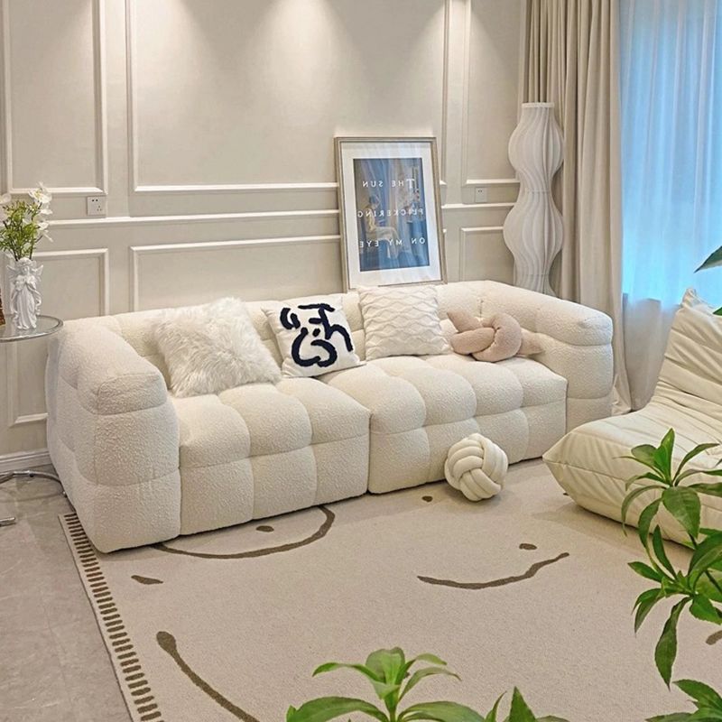 Cream Style Cashmere Sofa Small Apartment Living Room Fabric Simple Apartment Double or Three Person Internet Celebrity Marshmallow Sofa