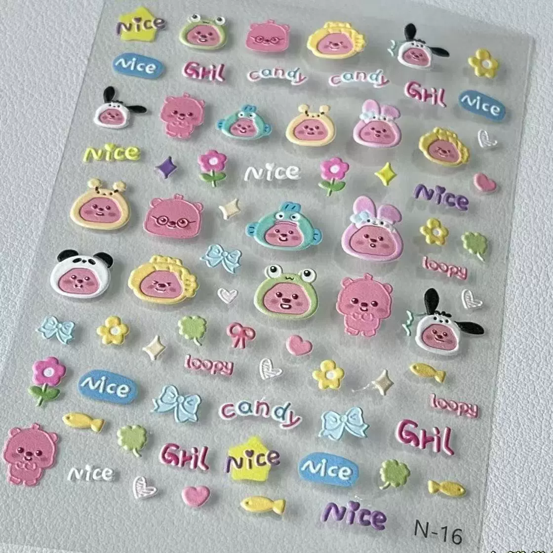 Новый стиль Jikakawa chiikawa ручной счет ногтей плоская наклейка мультфильм милый высокий цвет 3D плоская наклейка