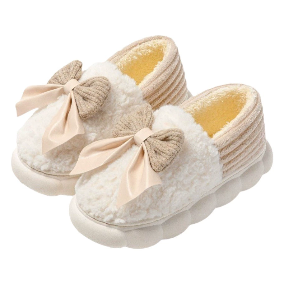 Сумка и хлопчатобумажные тапочки женские толстые подошвы зимний новый интерьер дома теплая шерсть меховая ватная обувь женский зимний