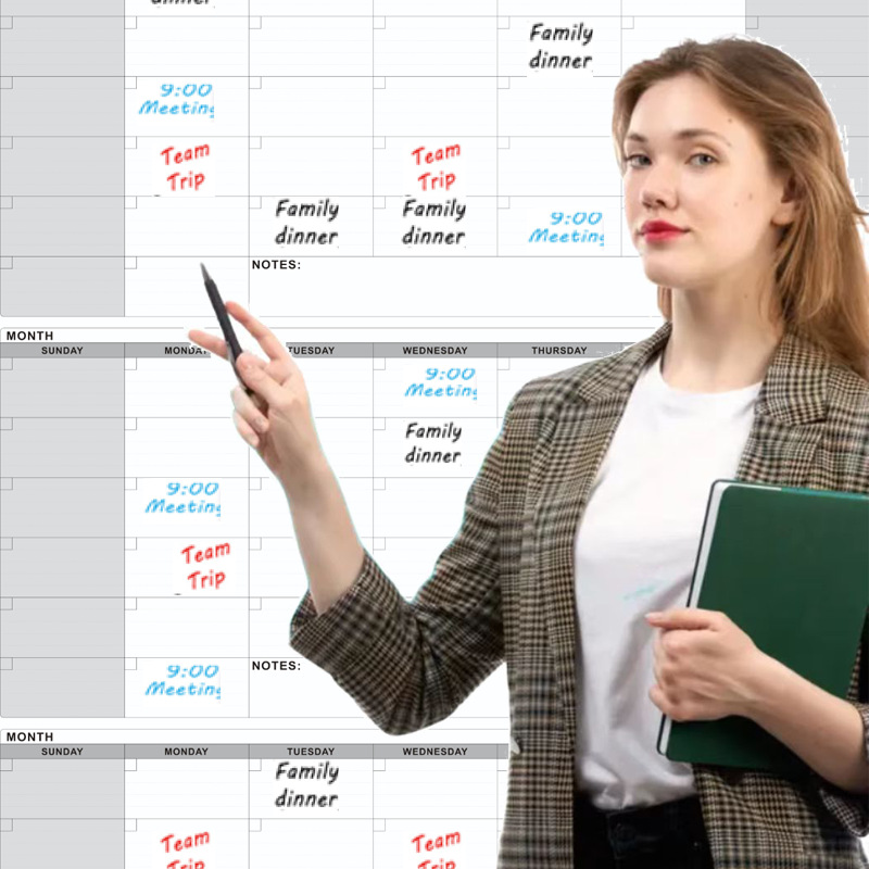 跨境电商三个月可擦写英文挂历46x63英寸亚马逊Dry Erase Calenda