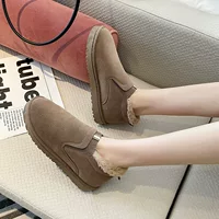 Winter low ankle boots, warm plush lining, non‑slip sole, lightweight