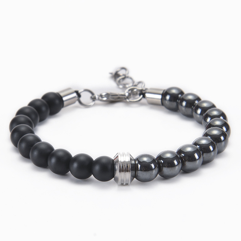 Elegant Simple Style Geometric 201 Stainless Steel Natural Stone Unisex Bracelets display picture 6