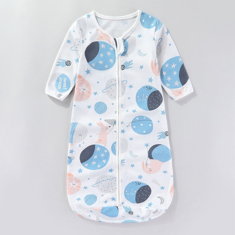 跨境婴儿睡袋夏宝宝新生儿睡衣一体式防惊跳春秋长袖睡袋四季