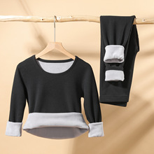 中高领加厚羊绒保暖内衣套装超厚防寒驼绒打底衫秋衣秋裤睡衣冬