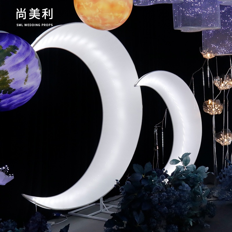 Iron Art Moon Accesorios para bodas Lámpara de guía de carretera Meichen Hotel Estilo moderno Salón de cine Decoración del lugar del escenario Accesorios