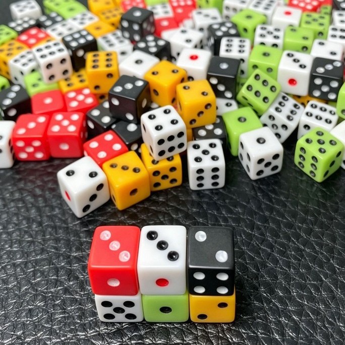 In-Stock 8mm Square-Cornered Right-Angle Black and White Dot Drawing Game Entertainment Tabletop Game Accessories Acrylic Small Dice