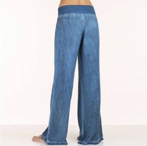 Aliexpress ebay European and American Export Large Size Women's Casual Pants Thin Jeans Wide Leg Pants Trousers in Stock