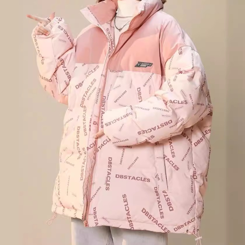 Women's Clothing new winter oversize fashion trend loose versatile stitching niche thick warm cotton jacket_voghion.com