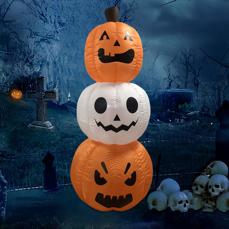 1.8メートルハロウィンパーティー用品カボチャ串屋外庭園花園鬼節装飾発光空気入れ型|undefined
