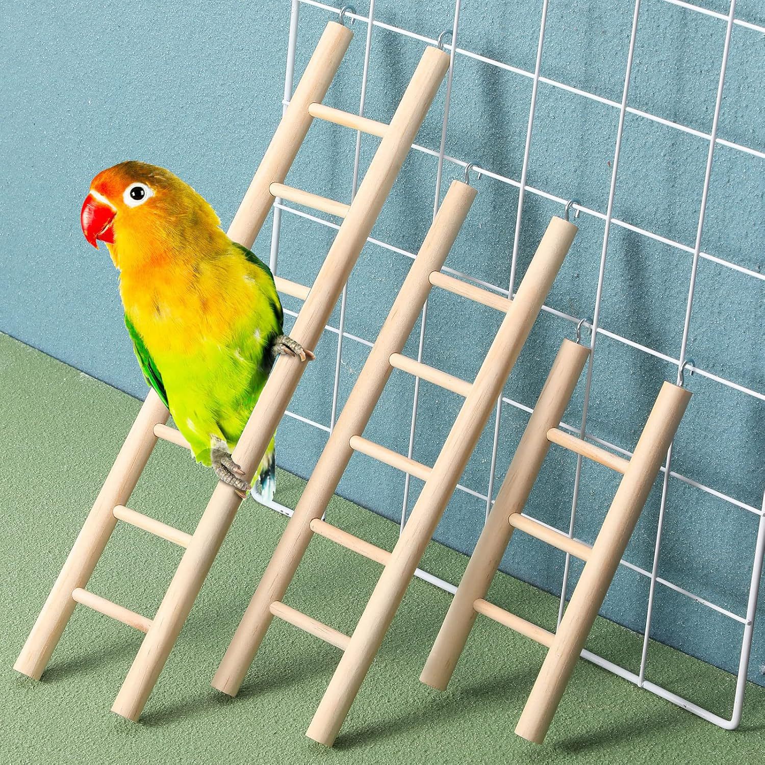 仓鼠玩具 鹦鹉鸟类木桥爬梯鸟笼用品 小宠实木站架攀爬梯宠物鸟