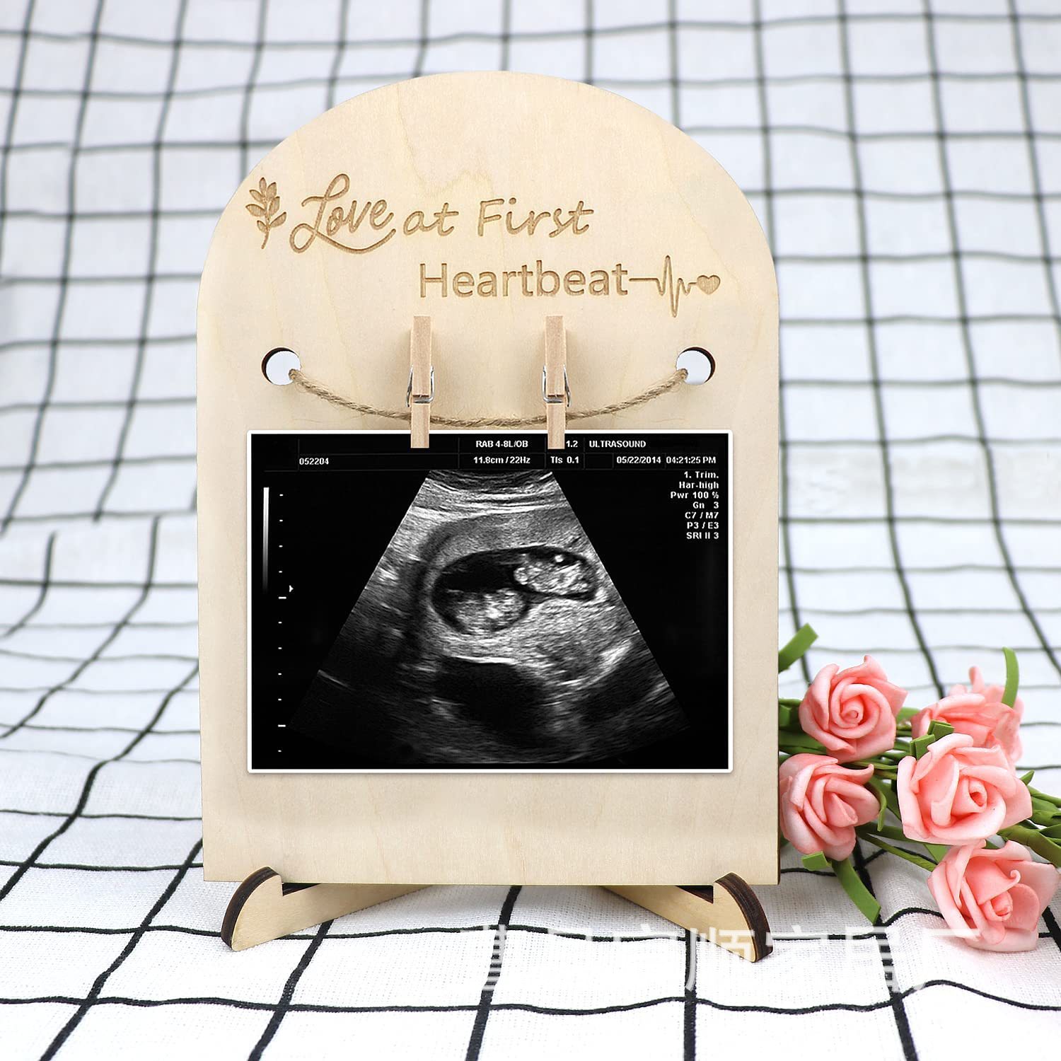 Wooden commemorative photo frame
