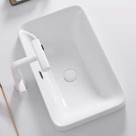 大尺寸台中盆加深半嵌式陶瓷洗手盆洗脸盆家用卫生间台盆洗漱盆盘