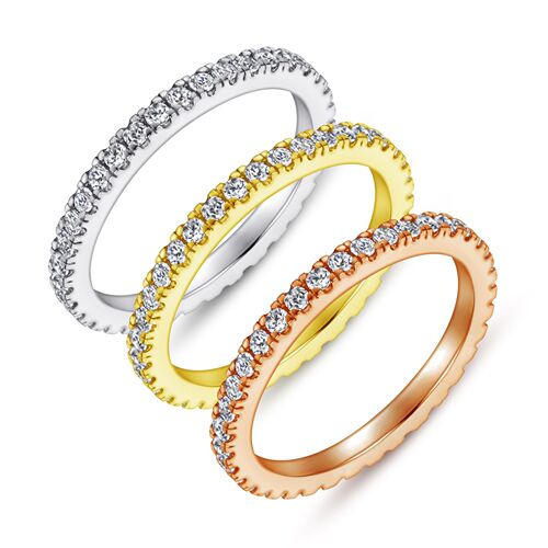 S925 Pure Silver Pave Diamond Ring for Women Full of Diamonds Simple European and American Fashion Card Home Decor Single Row Ring 925 Pure Silver 