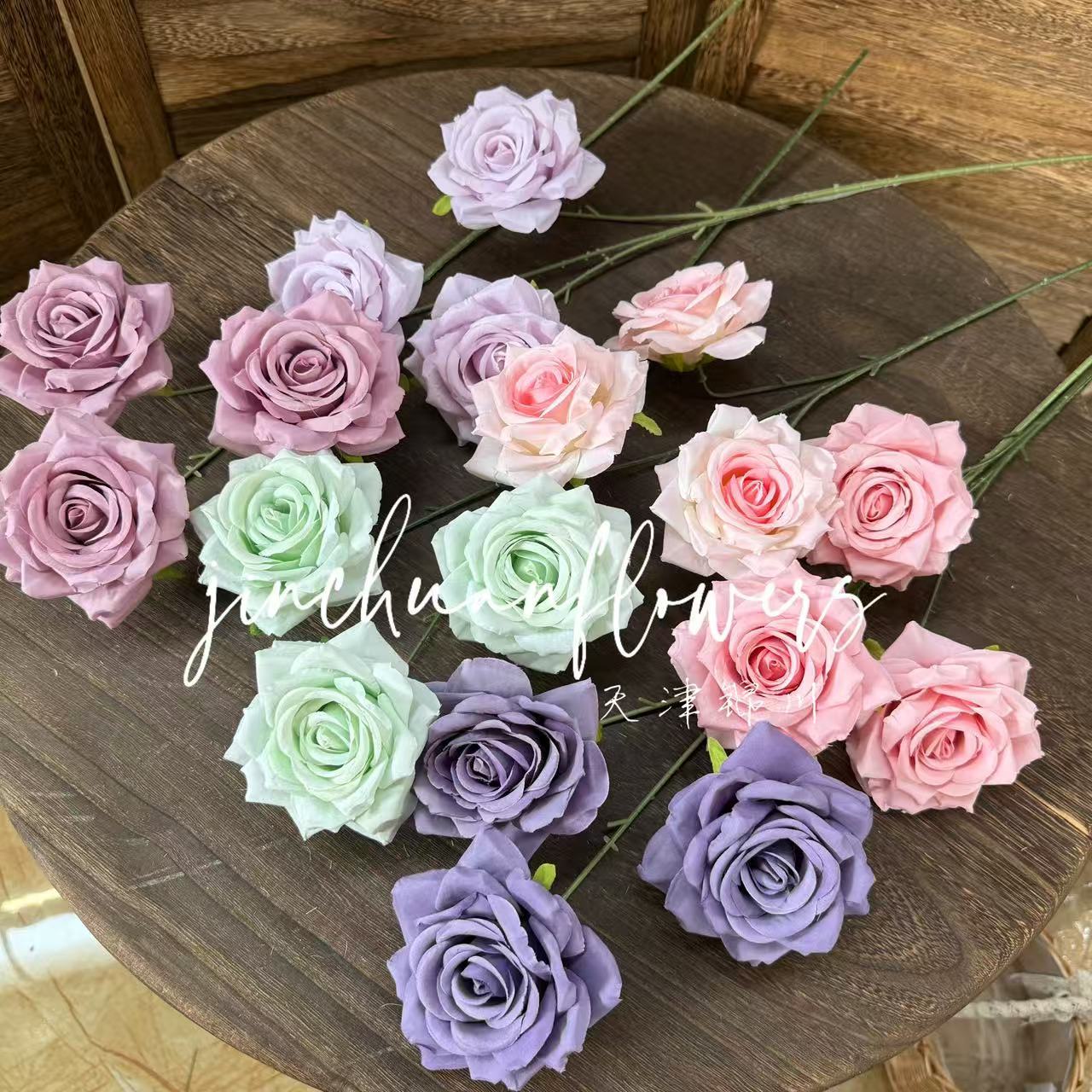 잎이없는 3 헤드 다이아몬드 장미 웨딩 꽃 장식 시뮬레이션 꽃 폭포 꽃 바다 인터넷 연예인 장미 벽 꽃꽂이