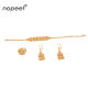 NOPEET Middle East Dubai Gold 24k Gold Plated Jewelry Set African Necklace Earrings Ring Bracelet Four Pack