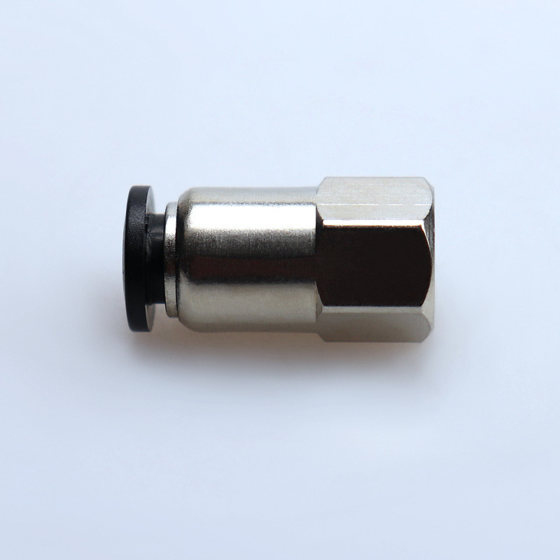 黑色气动接头CPCF4/6/8/10/12/14内螺纹直通快速快插不锈钢接头