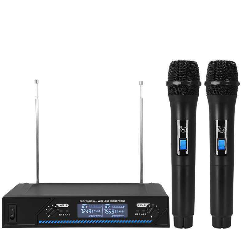 Dedicado para traje de micrófono transfronterizo uno a dos segmento U anti-aullido hogar al aire libre KTV Conferencia inalámbrica micrófono de comercio exterior