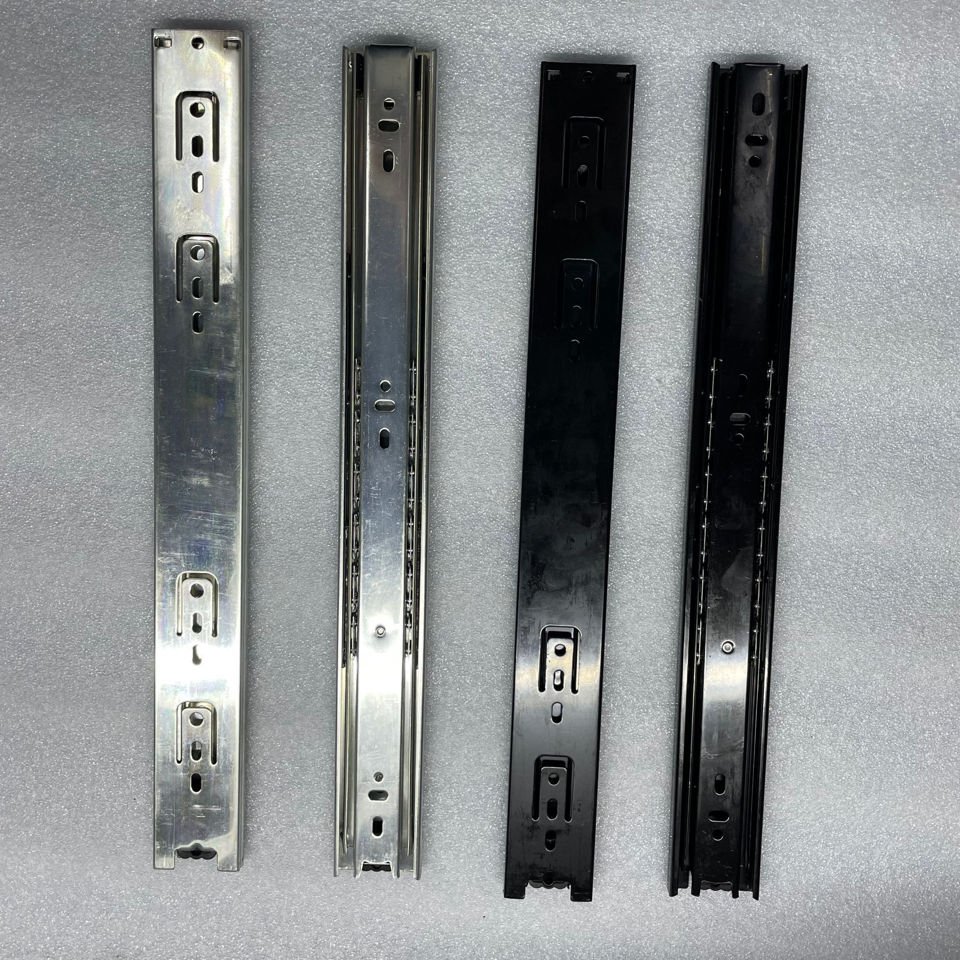 厂家直销4512抽屉路轨/家具抽屉侧板静音三节路轨/揭阳五金路轨