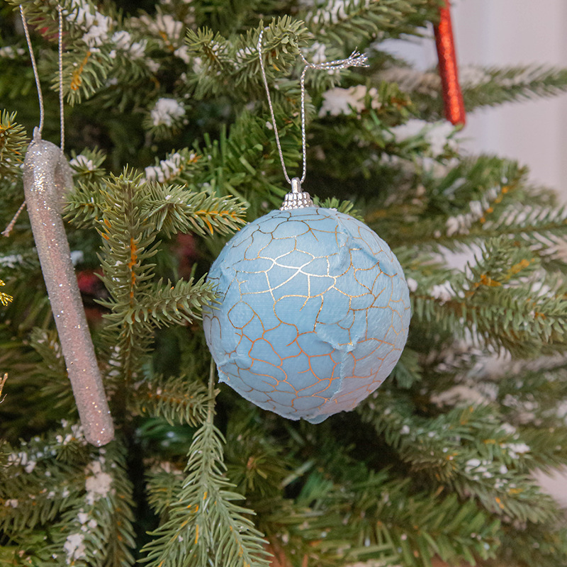 Decoración de Navidad suministros Plaid árbol de Navidad colgante tela de espuma traje de bola de Navidad 8cm en stock al por mayor