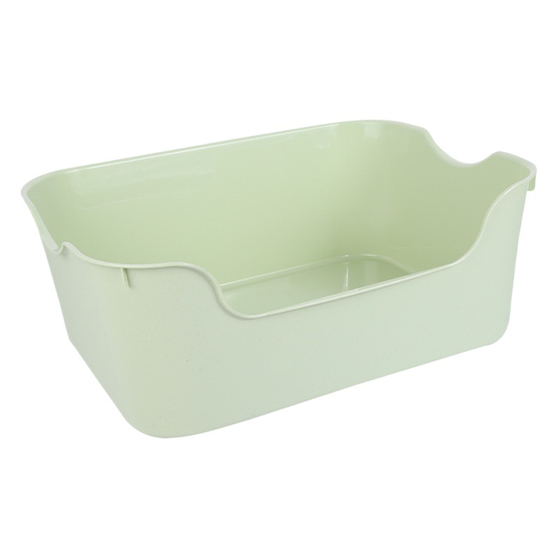 Caja de arena para gatos portátil semi-cerrada anti-salpicaduras caja de arena para gatos inodoro de color sólido caja de arena para gatos pala suministros para gatos