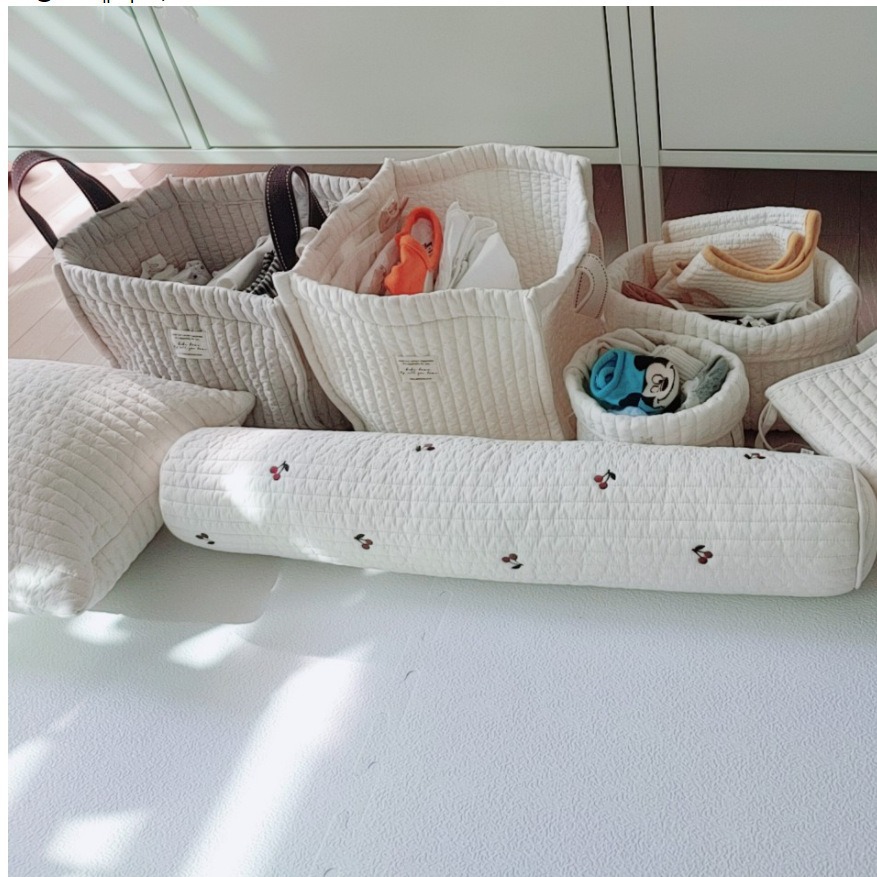 Corea del Sur ins acolchado bordado niños biberón pañales cuna colgando bolsa portátil pequeña bolsa chica pequeña bolsa monedero