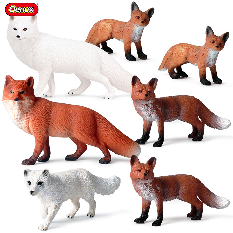 Christmas decoration Amazon simulation science and education solid Fox model big white fox Arctic fox red fox children's hand office