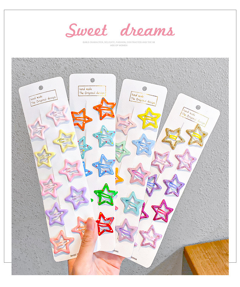 Cute Star Metal Stoving Varnish Hair Clip 1 Set display picture 3