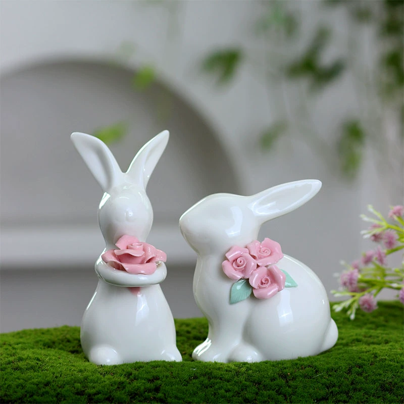 Cute rabbit, table high-end accessory, girl's gift, light luxury style