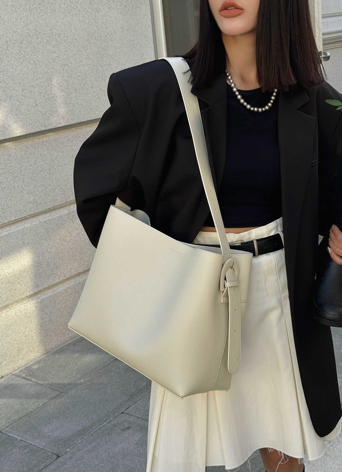 밀크 쉐이크 화이트 수입 송아지 가죽