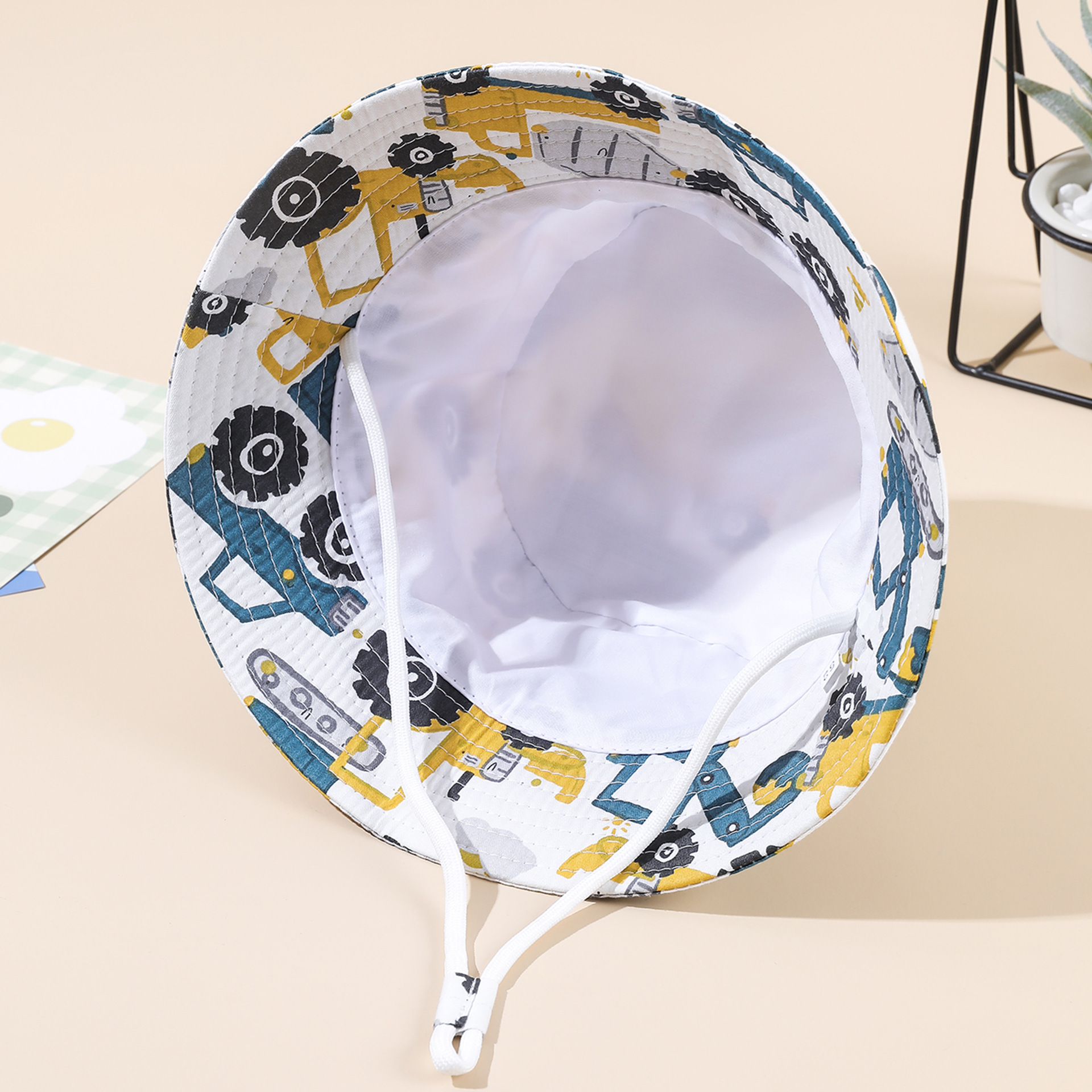 Sombrero DE LOS NIÑOS primavera y otoño Delgado coche de dibujos animados lindo sombrero de pescador niños y niñas verano protección solar sombrero de cuenca image 2