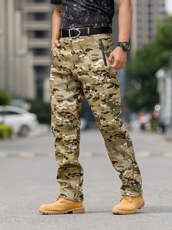 Deportes al aire libre con pantalones de piel de pescado suave, pantalones de montaña para hombres, pantalones de grasa, impermeables, calentadores y gruesos.